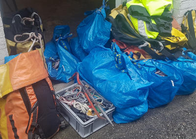 Felsräumungen und Kontrolle von Steinschlagschutznetzen